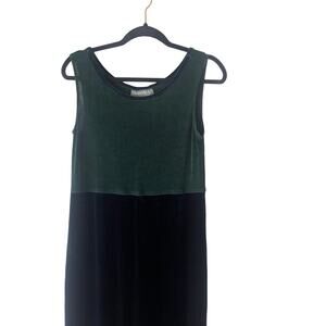 Carol Anderson California Vintage 90s Small Green Velvet Witchy Whimsygoth Dress
